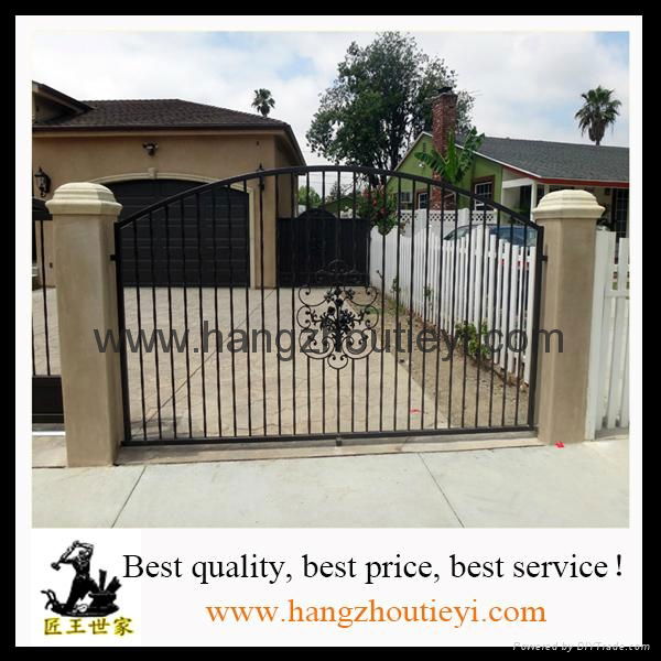 Beautiful swing wrought iron entrance gate with fashion designs 2