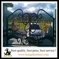 Elegant Wrought Iron double Gate With Spear On Top 2