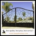 Elegant Wrought Iron double Gate With Spear On Top 4