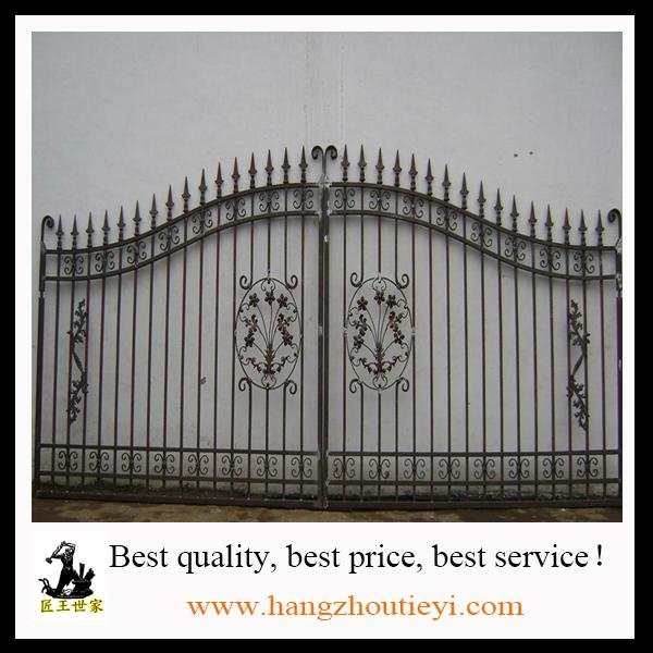 Black wrought iron front security main door double gate decoration