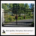 Black wrought iron front security main door double gate decoration 2