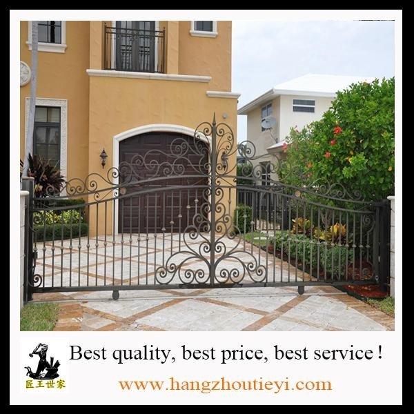 High quality hand hammered wrought iron gate models 3