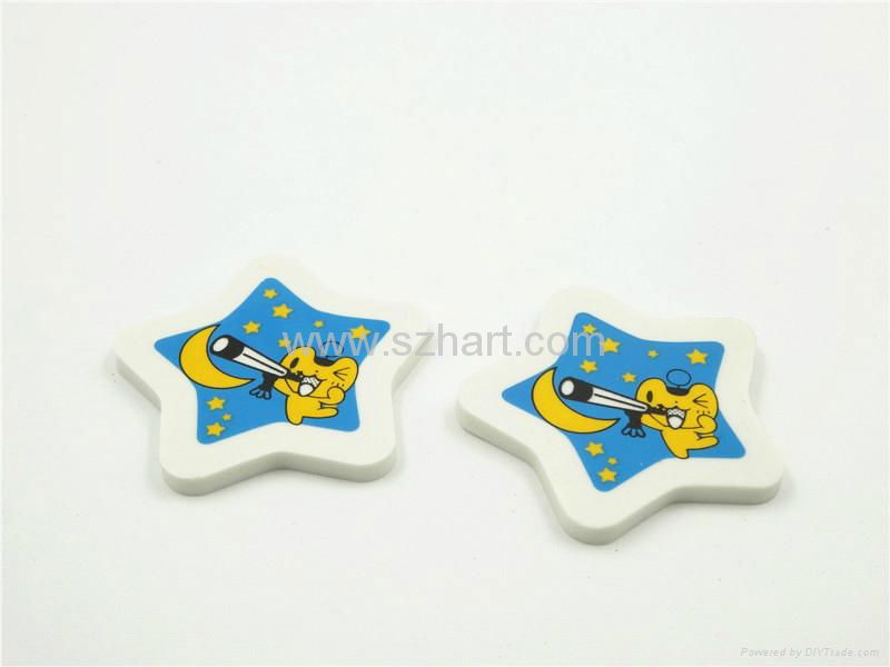 Silk-screen print flat die cut rubber eraser 4