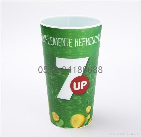 950ml 32OZ lenticular cup with lid and straw 