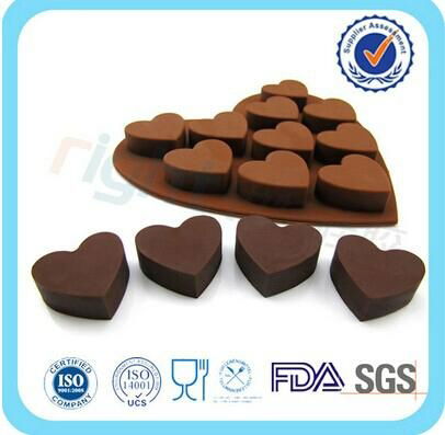 2014 Wholesale Heart Shape Silicone Chocolate Molds