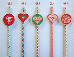 paper drinking straw for Valentine's Day