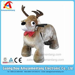 Amusementang deer plush anmals ride games for sale coin operated electric car 