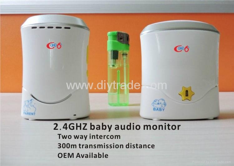 Audio wireless baby monitor with two way walk