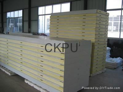 PU colored steel sandwich panel production line 2