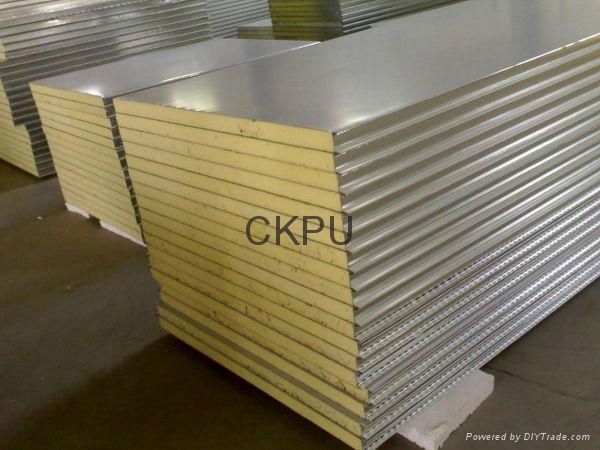 PU colored steel sandwich panel production line 4