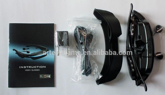 Portable LCD display Video Glasses with 4G flash 4