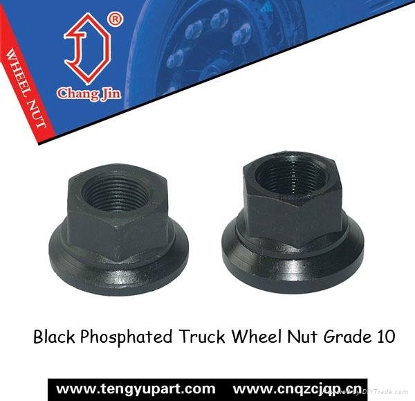 Black Phosphated Truck Wheel Nut Grade 10
