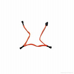 Sleeved Orange 4pin to 3pin PC Power Extention Cable