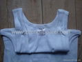 Wholesale plain white mens underwear inner vest 1