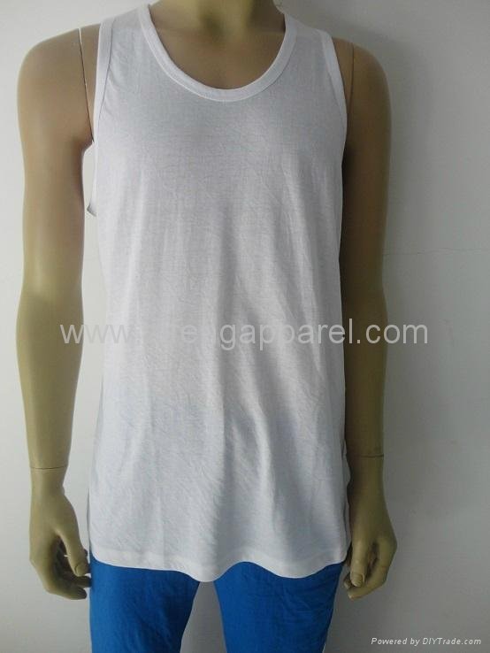 Wholesale plain white mens underwear inner vest 2