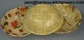 Bamboo wooden fruit or salad Serving Bowl Set with your love pattern 4