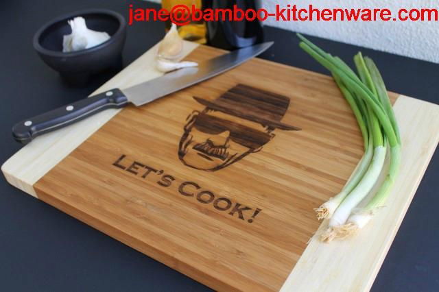Heisenberg and walter white bamboo cutting board with the splicing tones