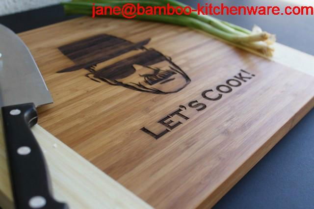 Heisenberg and walter white bamboo cutting board with the splicing tones 3
