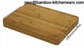 Simply Bamboo Carving, Chopping, & Serving Board with Metal Handles and groove 3