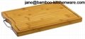 Simply Bamboo Carving, Chopping, & Serving Board with Metal Handles and groove 2