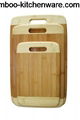 Happilar Thick Bamboo Cutting Board 3 Sets 17 Inches with Cross End