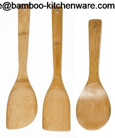 3-Piece Bamboo Cookware Spoon and spatula Set 1