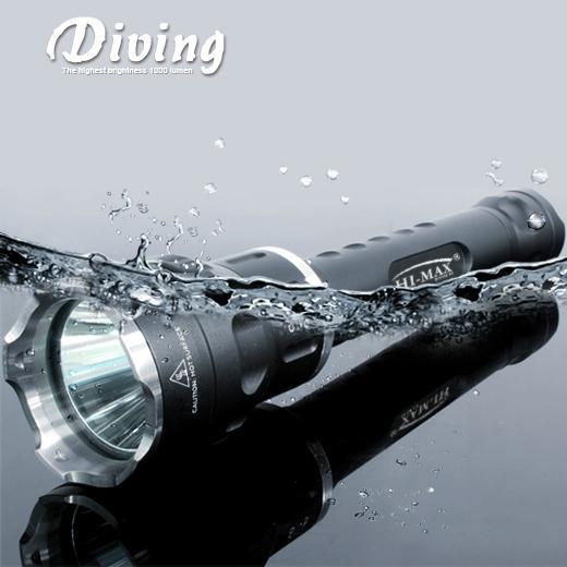 Hi-max professional 1000 lumen diving flashlight x6 2