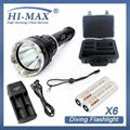 Hi-max professional 1000 lumen diving flashlight x6 3