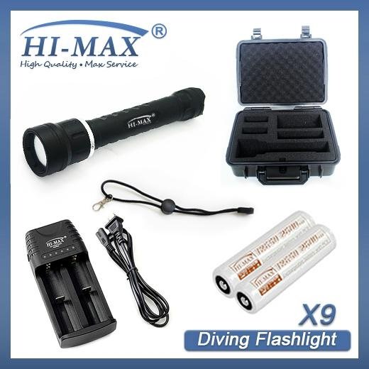 Hi-max scuba underwater dive video / photo light x9 3