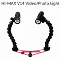 Hi-max V14 ip68 wide angle video torch