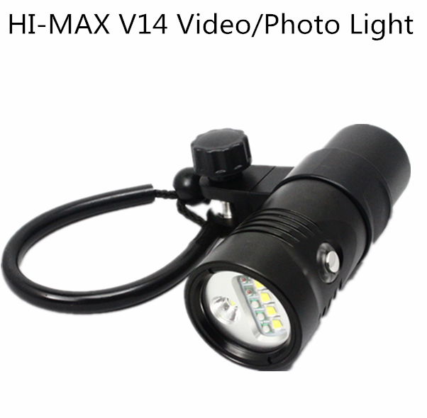 Hi-max V14 ip68 wide angle video torch with red light 2