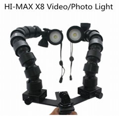 Hi-max x8 120 degree wide angle dive mini video light 