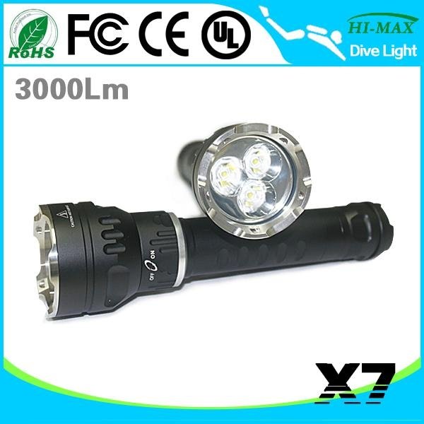 HI-MAX X7 3000lumen LED diving flashlight 3