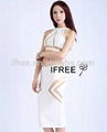 two pcs mesh sexy unique design Bandage Party Evening Dress