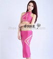 two pcs mesh sexy unique design Bandage Party Evening Dress 4