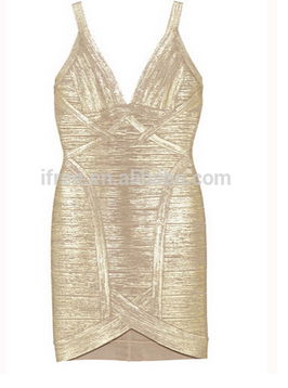 Simple gold foil luxe quality evening wear for women 2