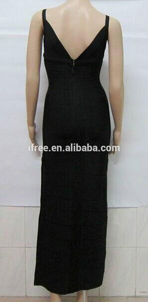 Elegant black long maxi bandage dress latest evening dress