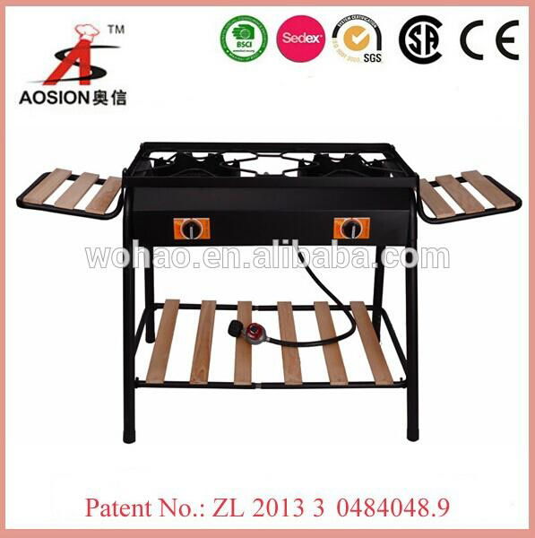 portable outdoor cast iron 2 burners gas stove