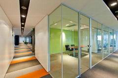 Single glass partition