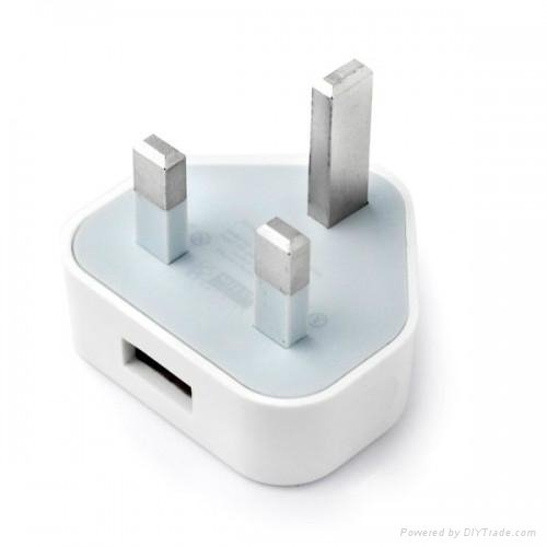 5V 1000MA USB charger for iphone 4S with UK 3