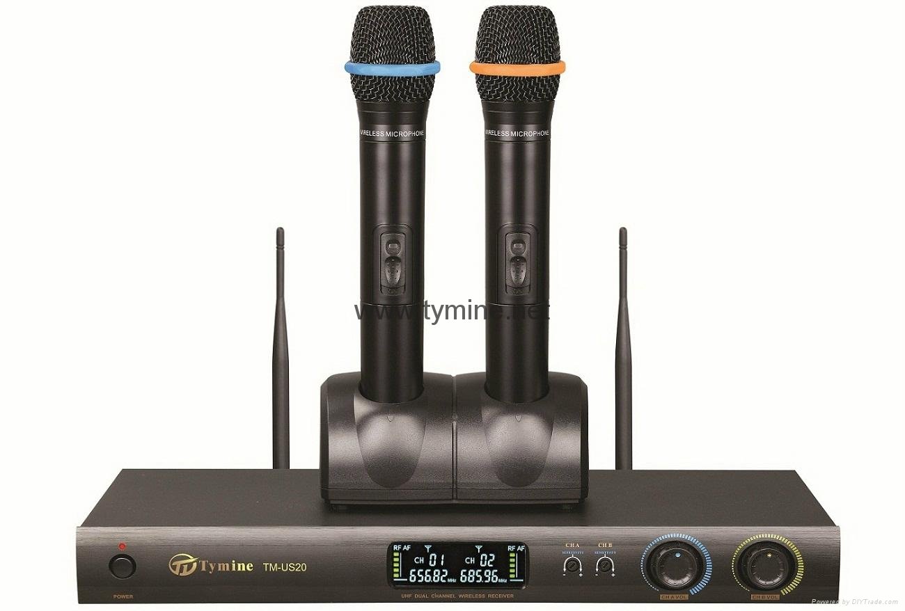 UHF Dual Channel Rechargeable Wireless Microphone
