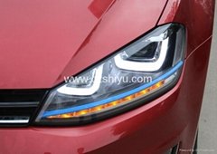 For Volkswagen golf 7 headlight GTI/R400 double U led headlight