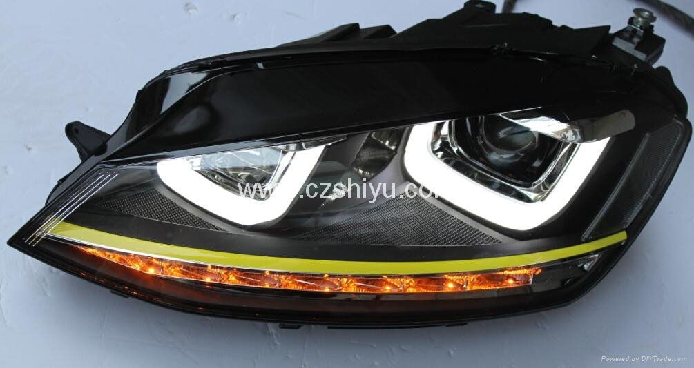 For Volkswagen golf 7 headlight GTI/R400 double U led headlight 4