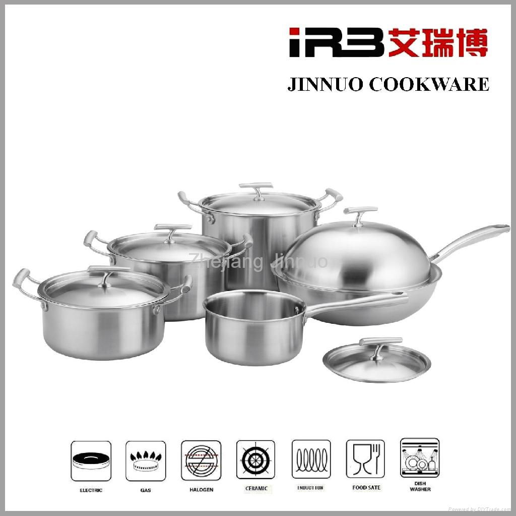TRI PLY COOKWARE 6PCS 3 Ply Stainless Steel Cookware Set (22cm,20cm Stockpot wit