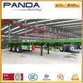 PANDA 40feet 3 axles flatbed container platform semi trailers for sale 2