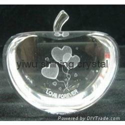 3d laser engraving crystal glass 3