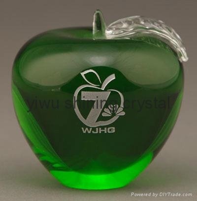 crystal glass apple for Christmas souvenir gifts 5