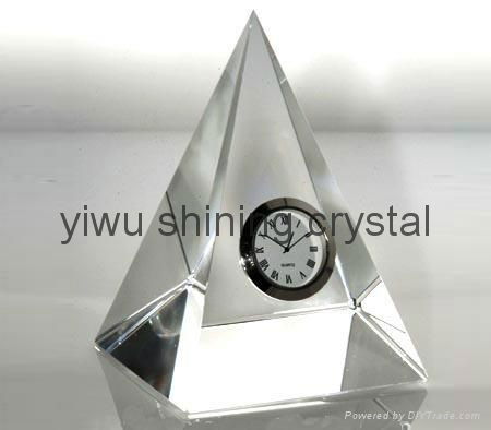 crystal glass table clock for corporate business gifts 4