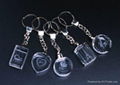 LED light crystal glass keychain keyring for promotional gifts 2