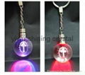 LED light crystal glass keychain keyring for promotional gifts 3